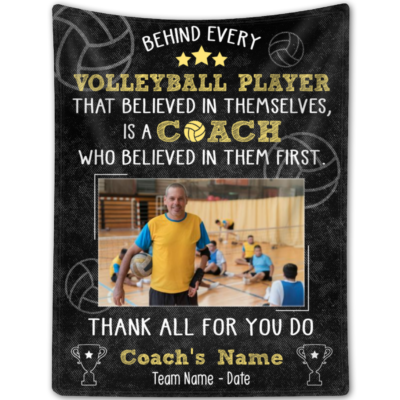 Custom Thank You Volleyball Coach Blanket Sport Gift For Coach From Team