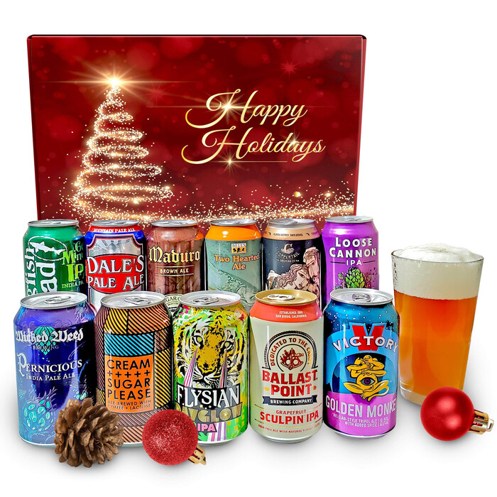 Happy Holidays Beer Gift Basket - Xmas gift for son-in-law