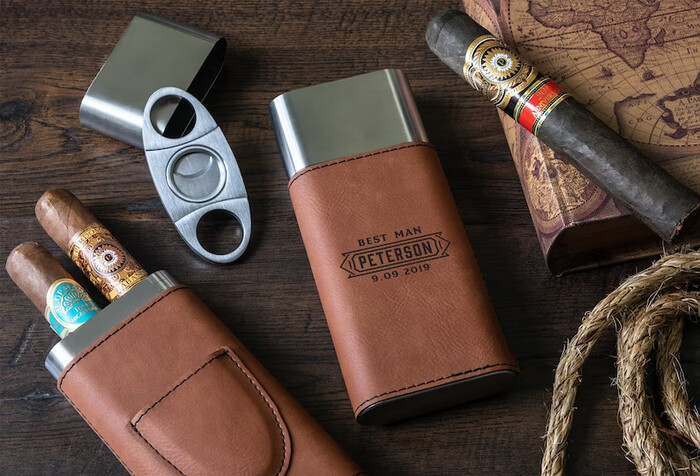 Personalized Cigar Case - Xmas gift for father-in-law