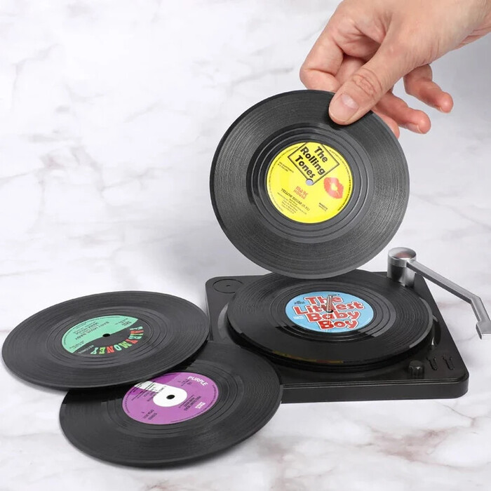 Vinyl Record Coasters - gifting ideas for father-in-law