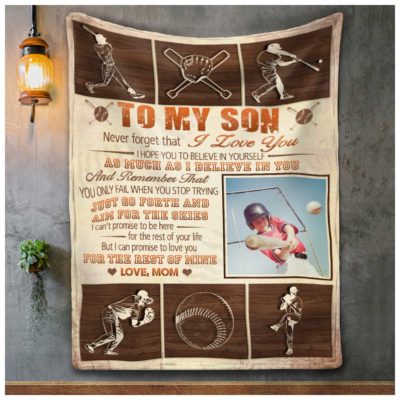 Unique Sport Gift For Son Custom Baseball Blanket For Son From Mom 01