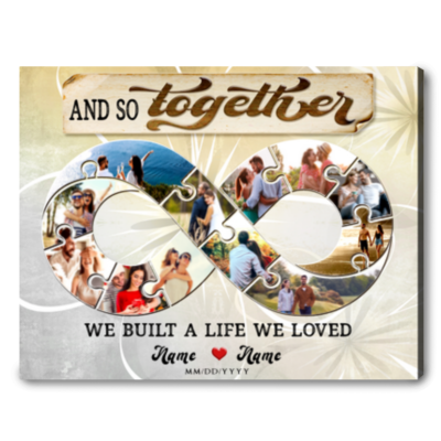 Romantic Christmas Present For Wife Customized Couple Photo Wall Art