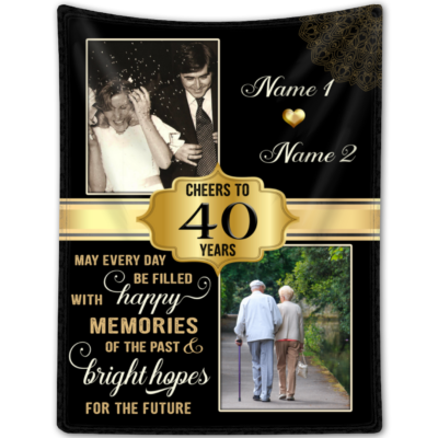 40th Wedding Anniversary Blanket Gift For Couple Her Him 40 Years Marriage