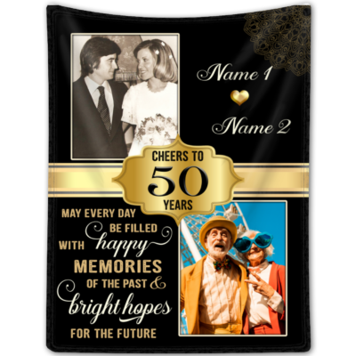 50th Anniversary Gifts Golden Anniversary Fleece Blanket For Couple