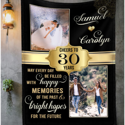 30th Wedding Anniversary Blanket Gift For Couple Her Him 30 Years Marriage