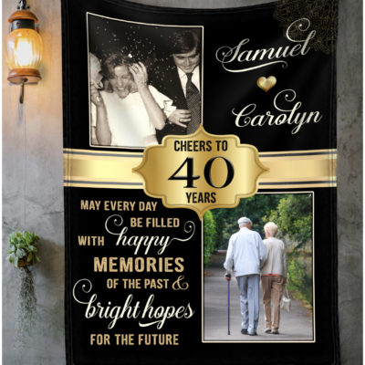 40th Wedding Anniversary Blanket Gift For Couple Her Him 40 Years Marriage