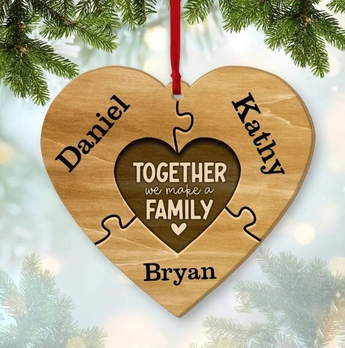 Rounded Wooden Family Logo - gifts for sister on Christmas