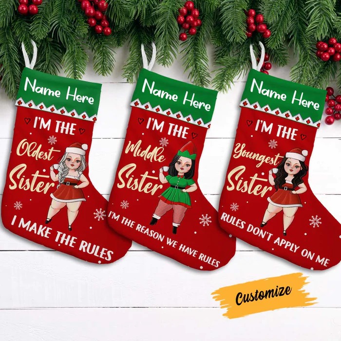 Christmas Gift For Sister - Customized Holiday Stocking