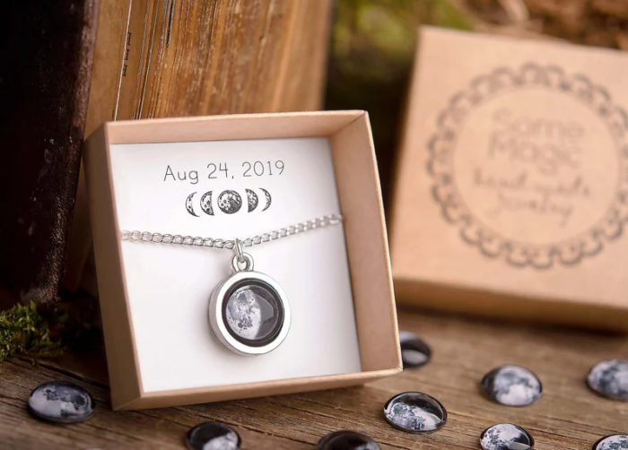Personalized Moon Necklace - teenage Christmas gifts ideas