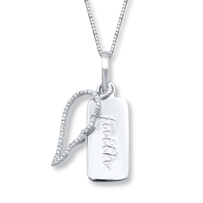 Sterling Silver Diamond Angel Wing - Christmas Presents For Wife