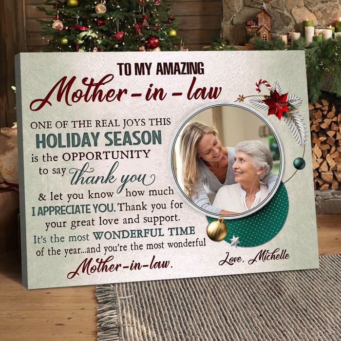 Christmas gift ideas for mother in law - "To my amazing mother in law" canvas print