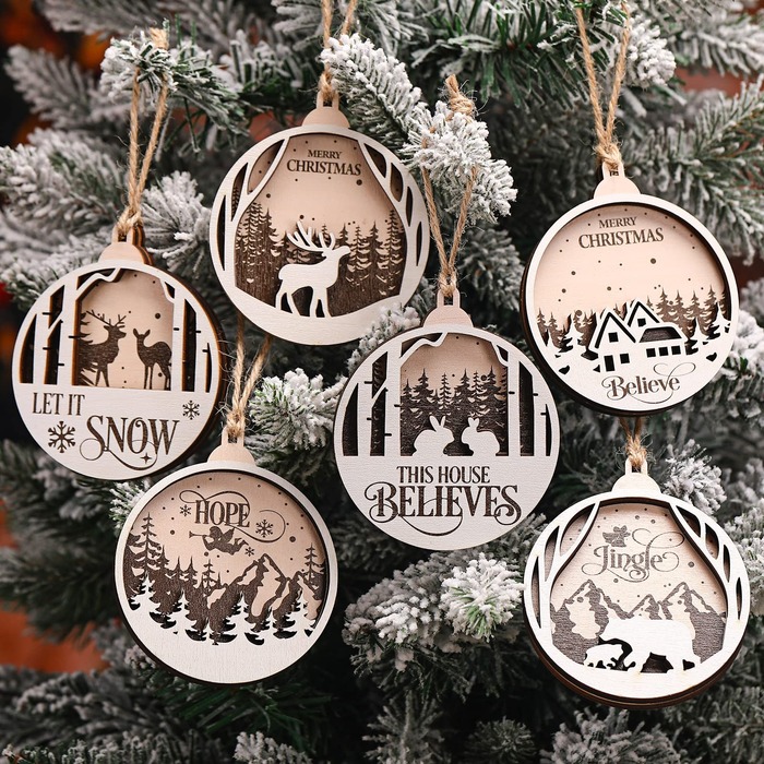 Christmas gift ideas for mother in law - Rustic Wooden Ornament
