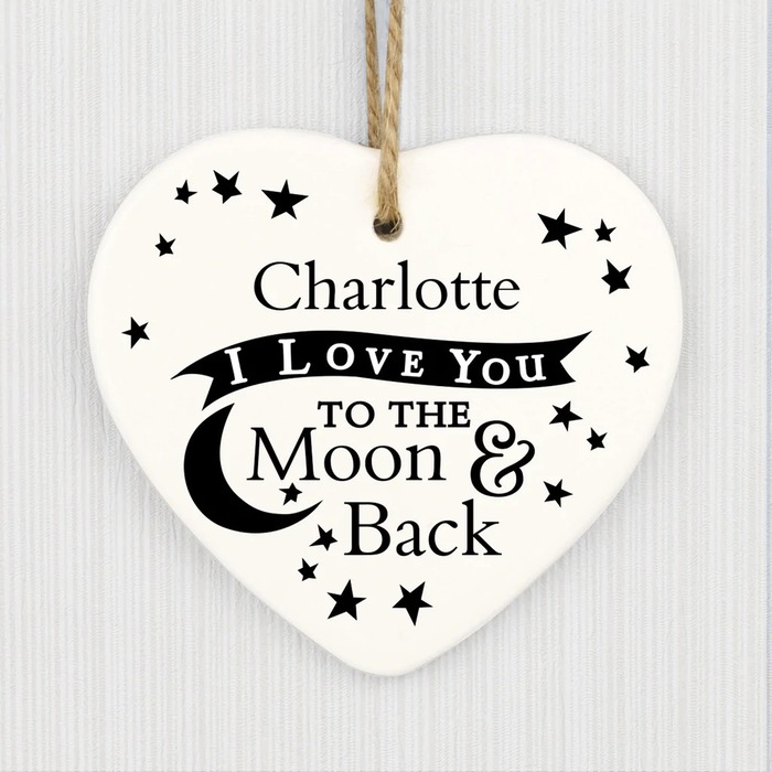 Christmas gift ideas for mother in law - I Love You To The Moon And Back Ceramic Ornament