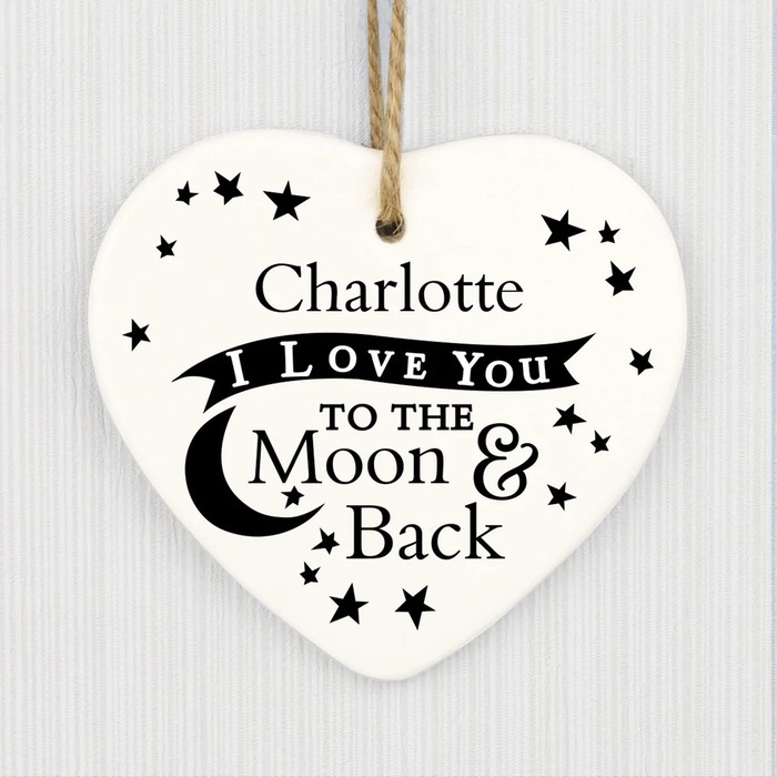 Christmas Gift Ideas For Mother In Law - I Love You To The Moon And Back Ceramic Ornament