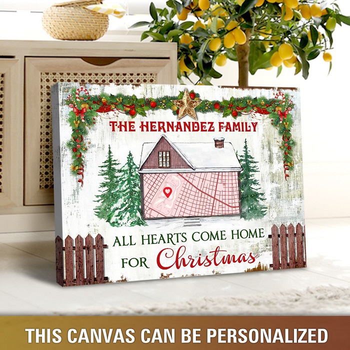 Personalized Address Home Canvas - Christmas Gifts For Wife