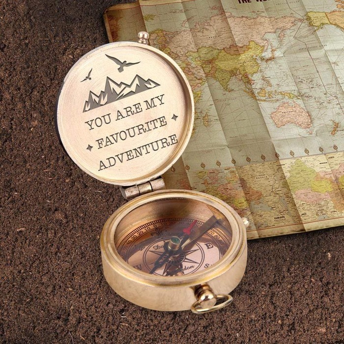 Christmas gifts for aunt - Adventure Engraved Compass