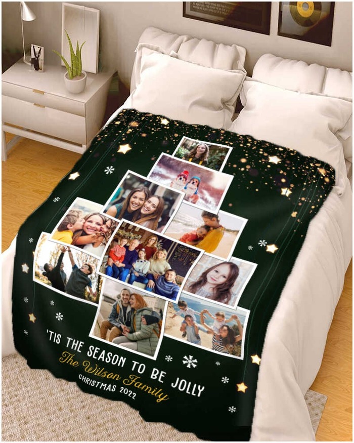 Custom Family Name Blanket - gift for aunt for Christmas
