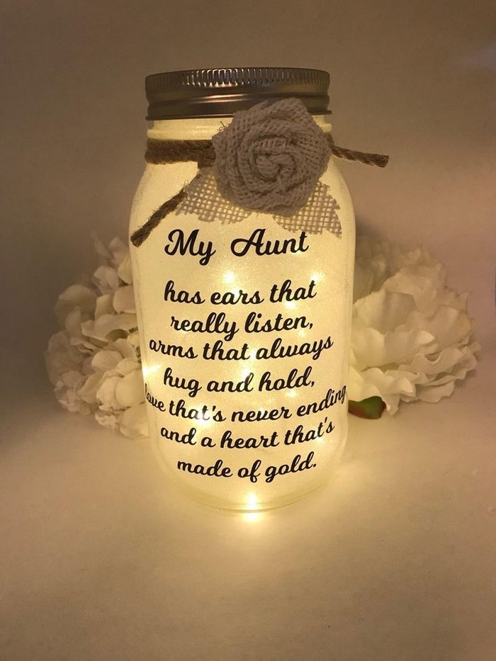 Christmas Gifts For An Aunt - Aunt Mason Jar Light