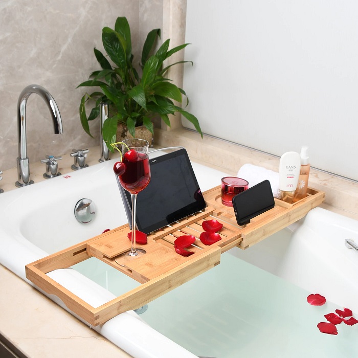 Christmas Gift Ideas For Mother In Law - Wooden Tub Tray Caddy