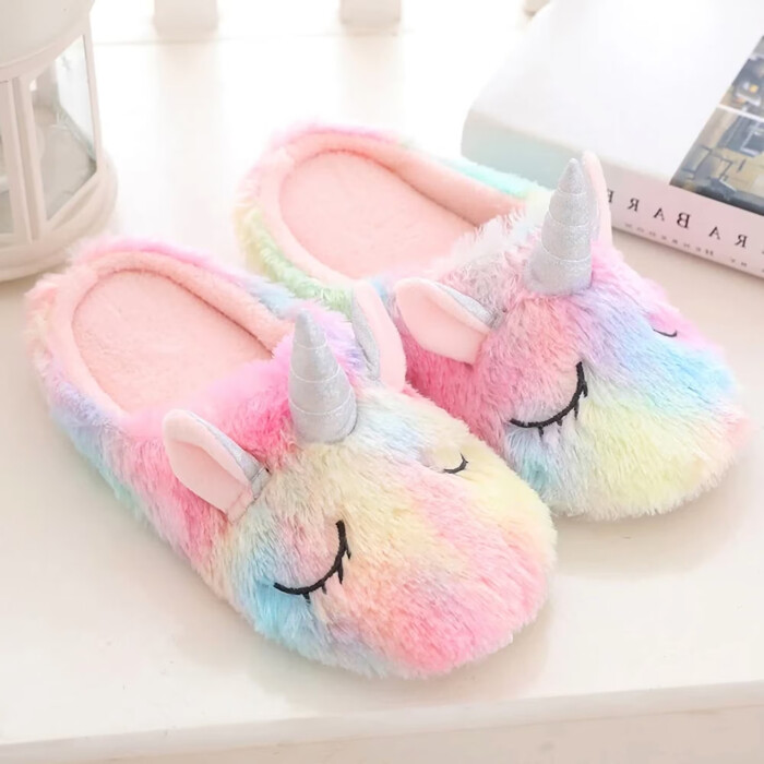 Unicorn Slippers - Christmas gifts for a bestie that prevent cold feet. Image via Google.