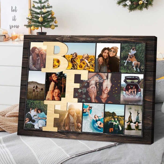 BFF Canvas Art For Christmas - unique Christmas gifts for best friends.