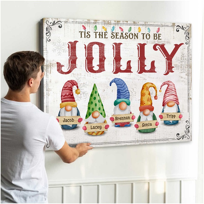 Customized Name Christmas Canvas Print - unique Christmas gifts for best friends.
