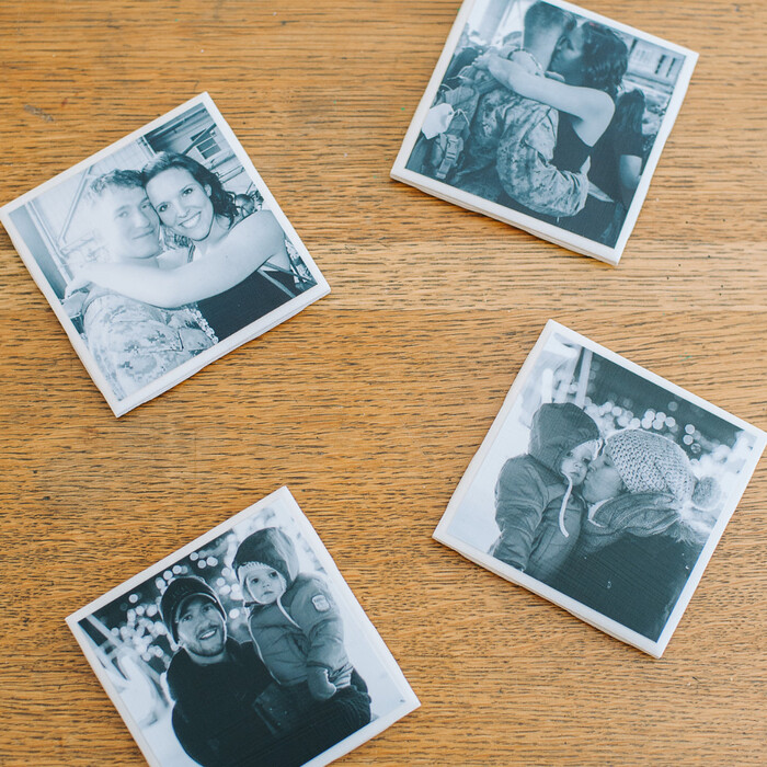 DIY Photo Coasters - create DIY christmas gifts for boyfriend