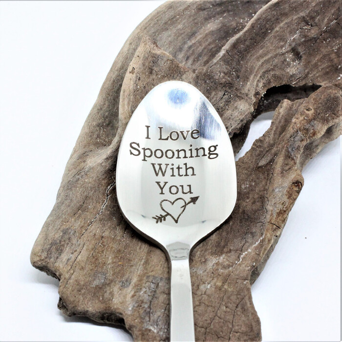 Engraved Romantic Spoon - cheap Christmas gifts for boyfriend that he'll love.. Image via Google.