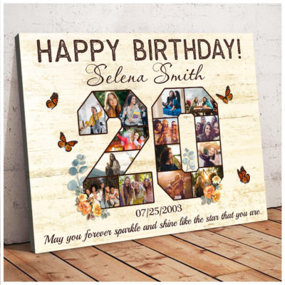 Customized 20th Birthday Gift Idea Photos Collage Canvas For 20th Birthday 01