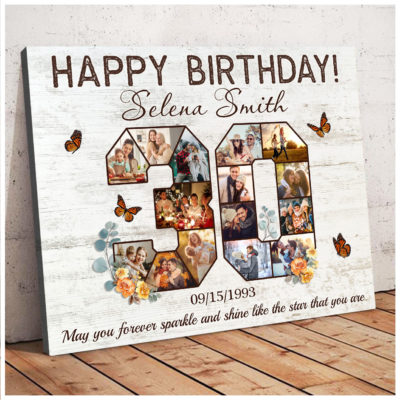 Customized 30th Birthday Gift Idea Photos Collage Canvas For 30th Birthday 01