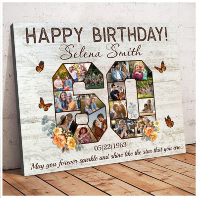 Customized 60th Birthday Gift Idea Photos Collage Canvas For 60th Birthday 01