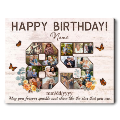 Customized 85th Birthday Gift Idea Photos Collage Canvas For 85th Birthday