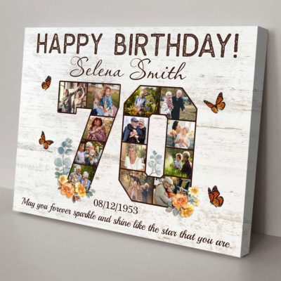 Customized 70th Birthday Gift Idea Photos Collage Canvas For 70th Birthday 01