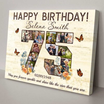 Customized 75th Birthday Gift Idea Photos Collage Canvas For 75th Birthday 01