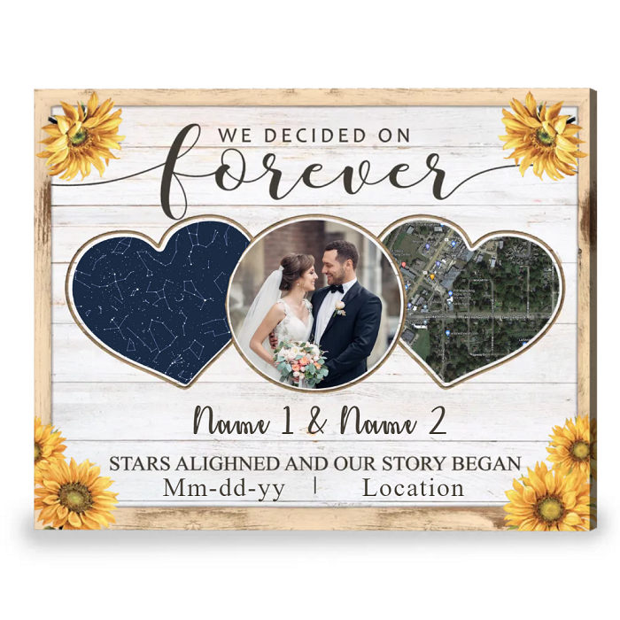 Custom Engagement Gifts For Couple, Newly Engaged Gifts, We Decided On  Forever Canvas