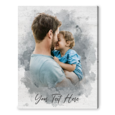 Unique Gift For Dad's Day Portrait Custom For Dad Canvas Print
