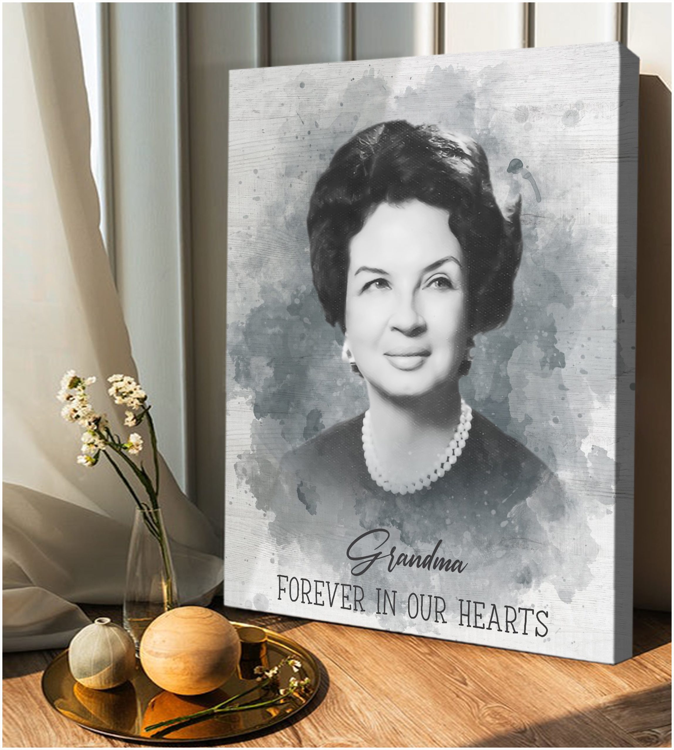 Memorable Gift For Someone Who Passed Away Custom Portrait Canvas Print