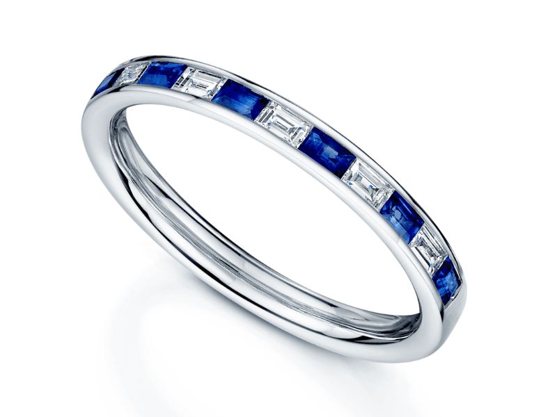 Blue Sapphire Eternity Ring for the five year anniversary gift