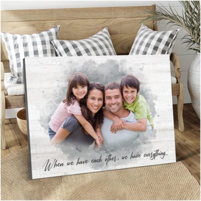 Customized Family Picture On Canvas Print Unique Gift For A Family