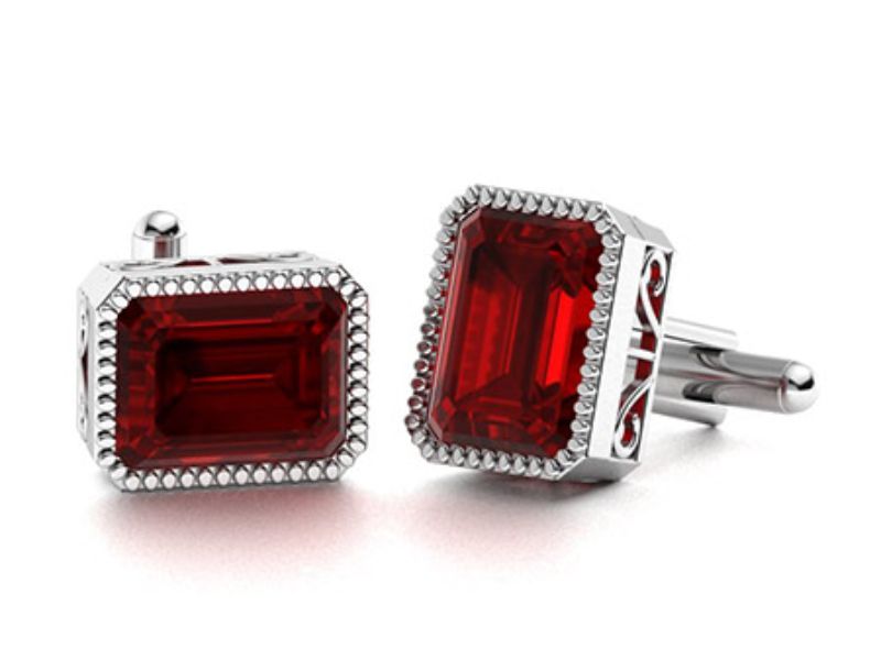 Garnet Cufflinks For The Two Year Anniversary