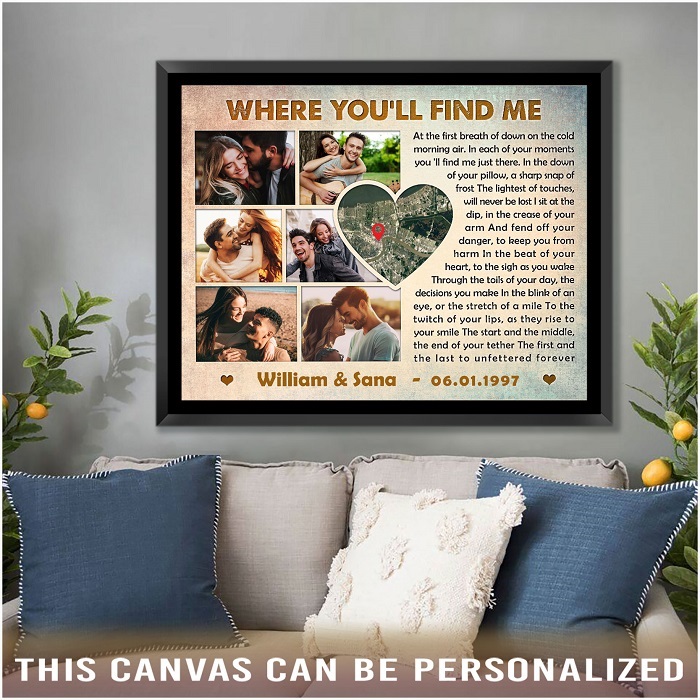 Personalized Location Map Gift - Valentine'S Day Gifts For Couples