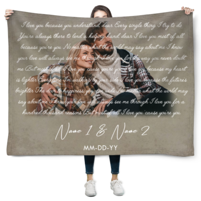 Custom Song Lyrics Gift Unique Valentine's Day Gift Fleece Blanket