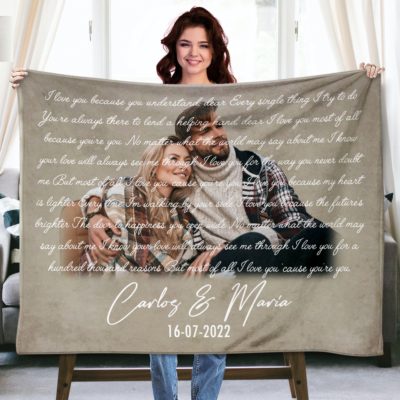 Custom Song Lyrics Gift Unique Valentine's Day Gift Fleece Blanket