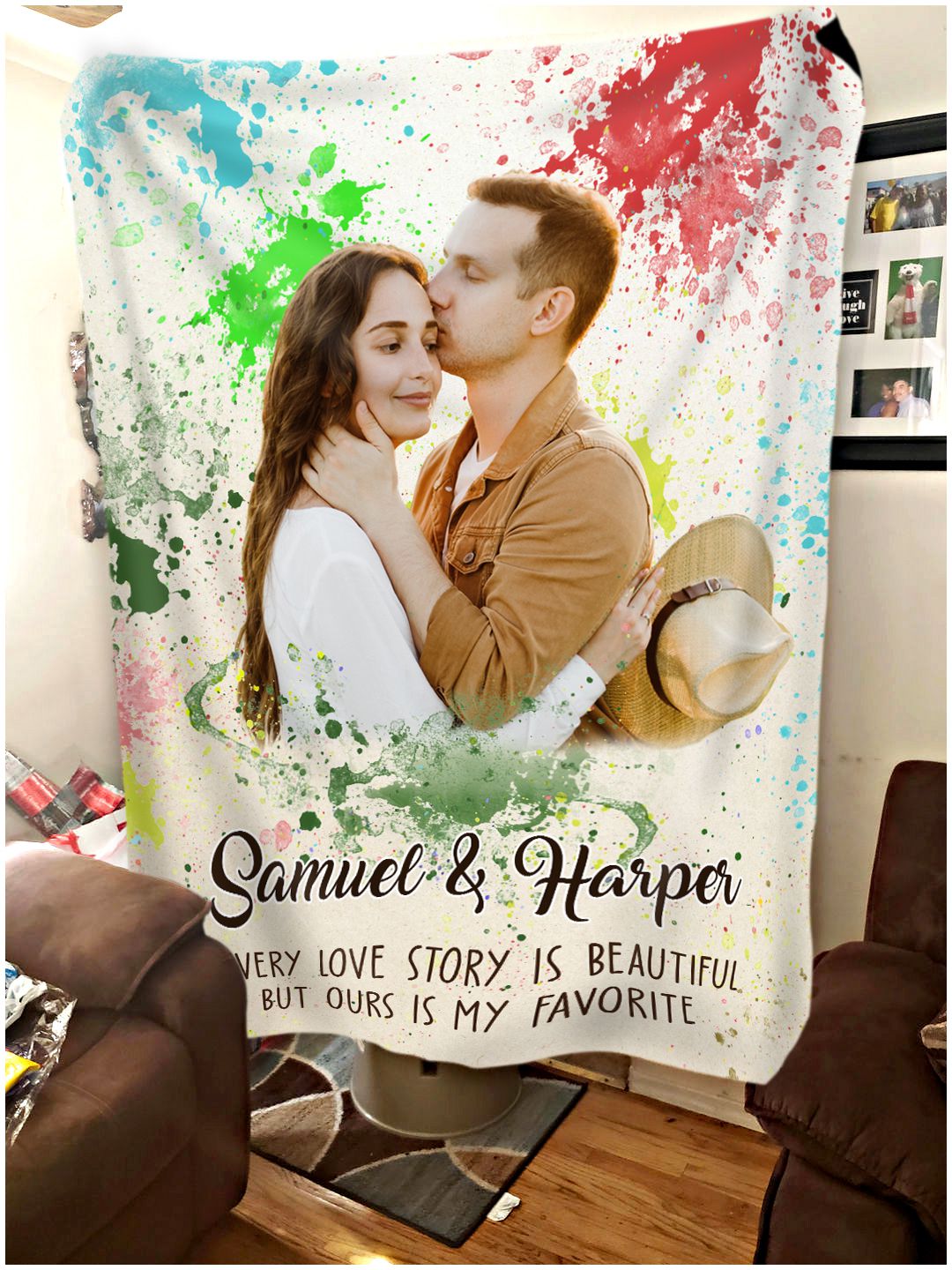 Custom Blanket with Couple Photo Best Wedding Gift For Couple - Oh Canvas