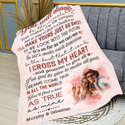 Valentine's Day Gifts For Married Couples Personalized Wedding Couple Fleece Blanket