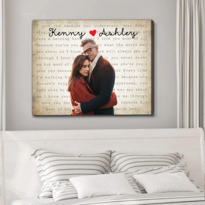 Custom Song Lyric Print Best Gift For Valentine's Day Canvas Wall Art
