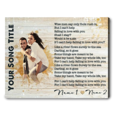 Custom Song Lyrics Print Valentine Canvas Gift For Husband and Wife
