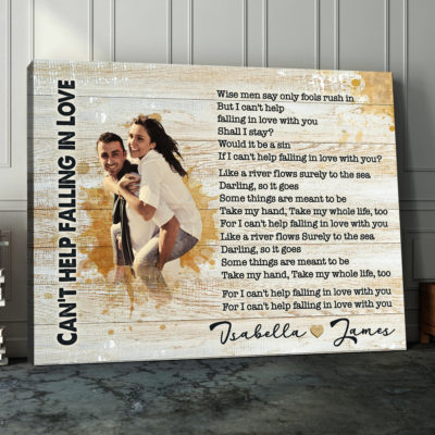 Custom Song Lyrics Print Valentine Canvas Gift For Husband and Wife