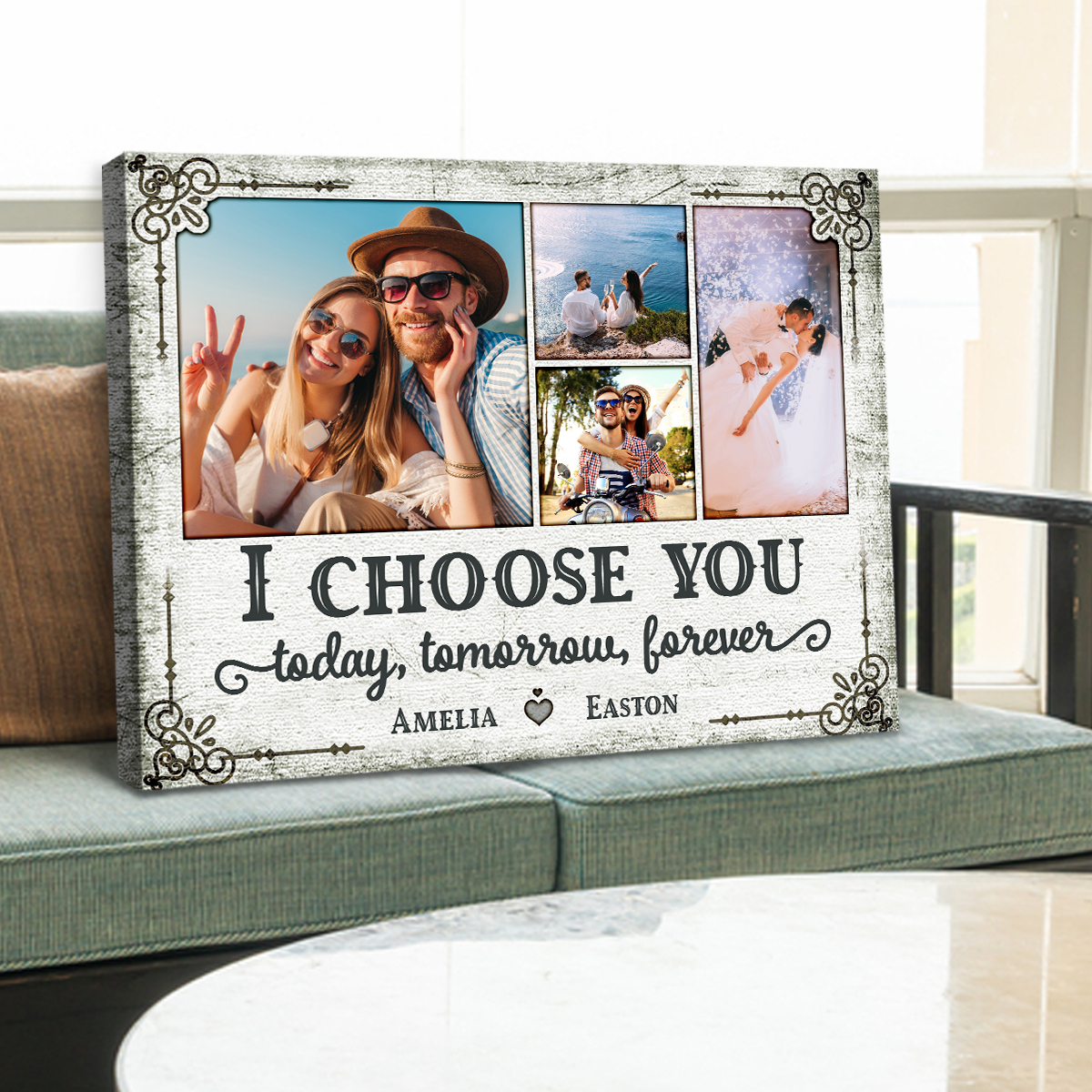 Romantic Valentine's Day Gift For Her For Him Custom Photo Gifts Canvas Print