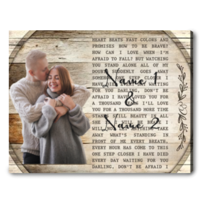 Anniversary Gift For Husband and Wife Valentine's Day Song Lyrics Canvas Wall Art